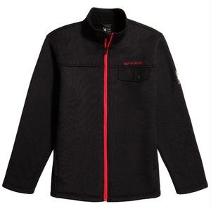A1 SPYDER Black Red full Zip down Men's Fleece long sleeve jacket XL MSRP $169